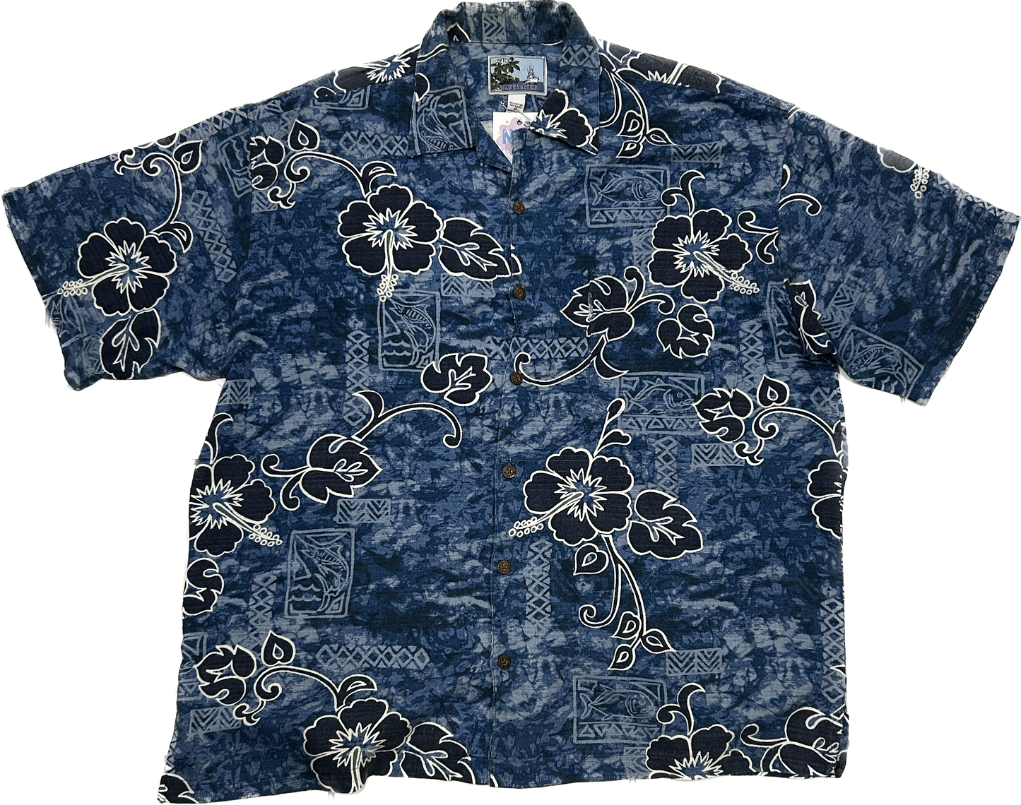 Dark Blue Floral Summer Shirt