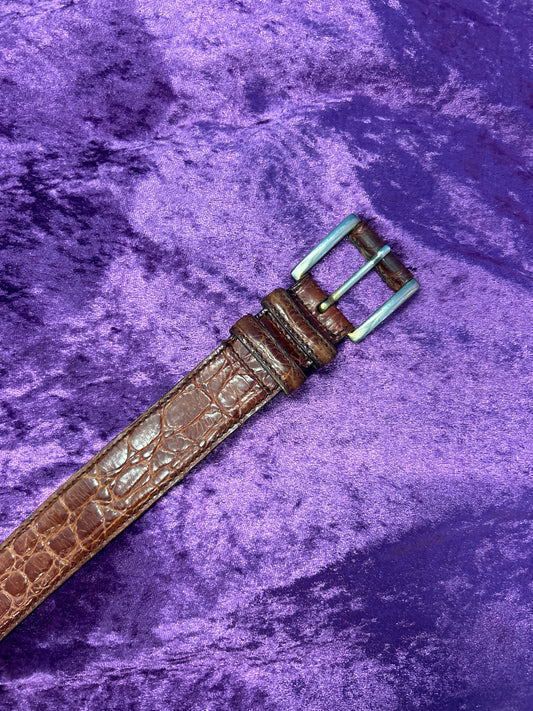 Dark Brown Leather Italian Belt