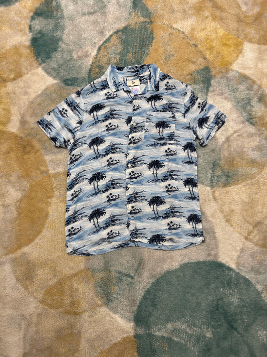 C&A blue island pattern cotton shirt