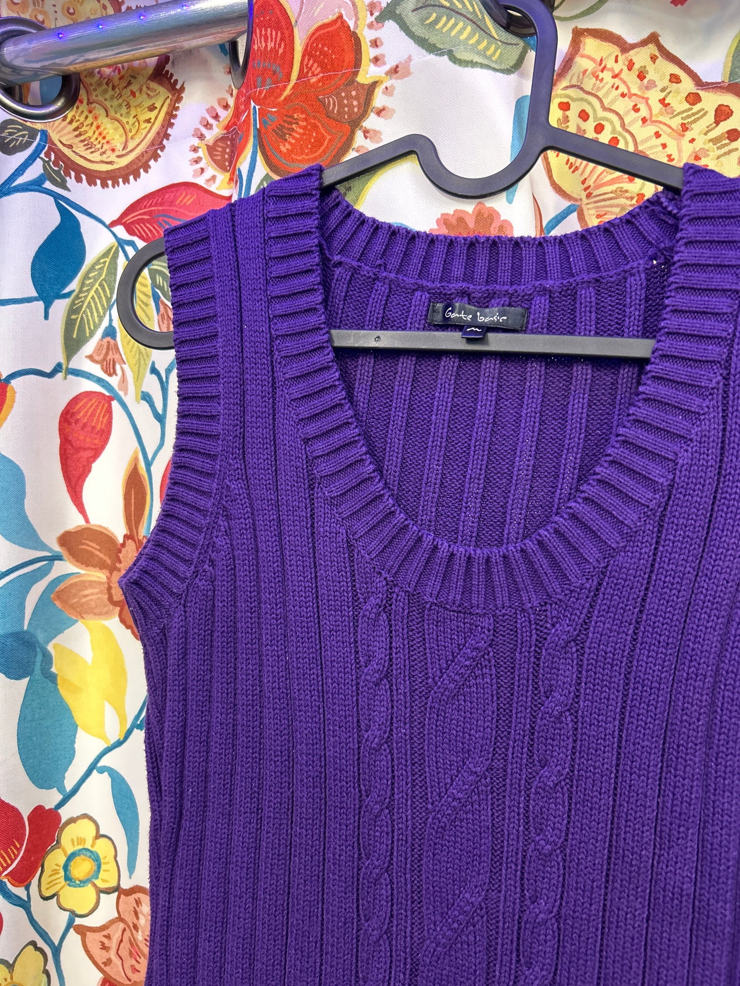 Y2k purple knit vest