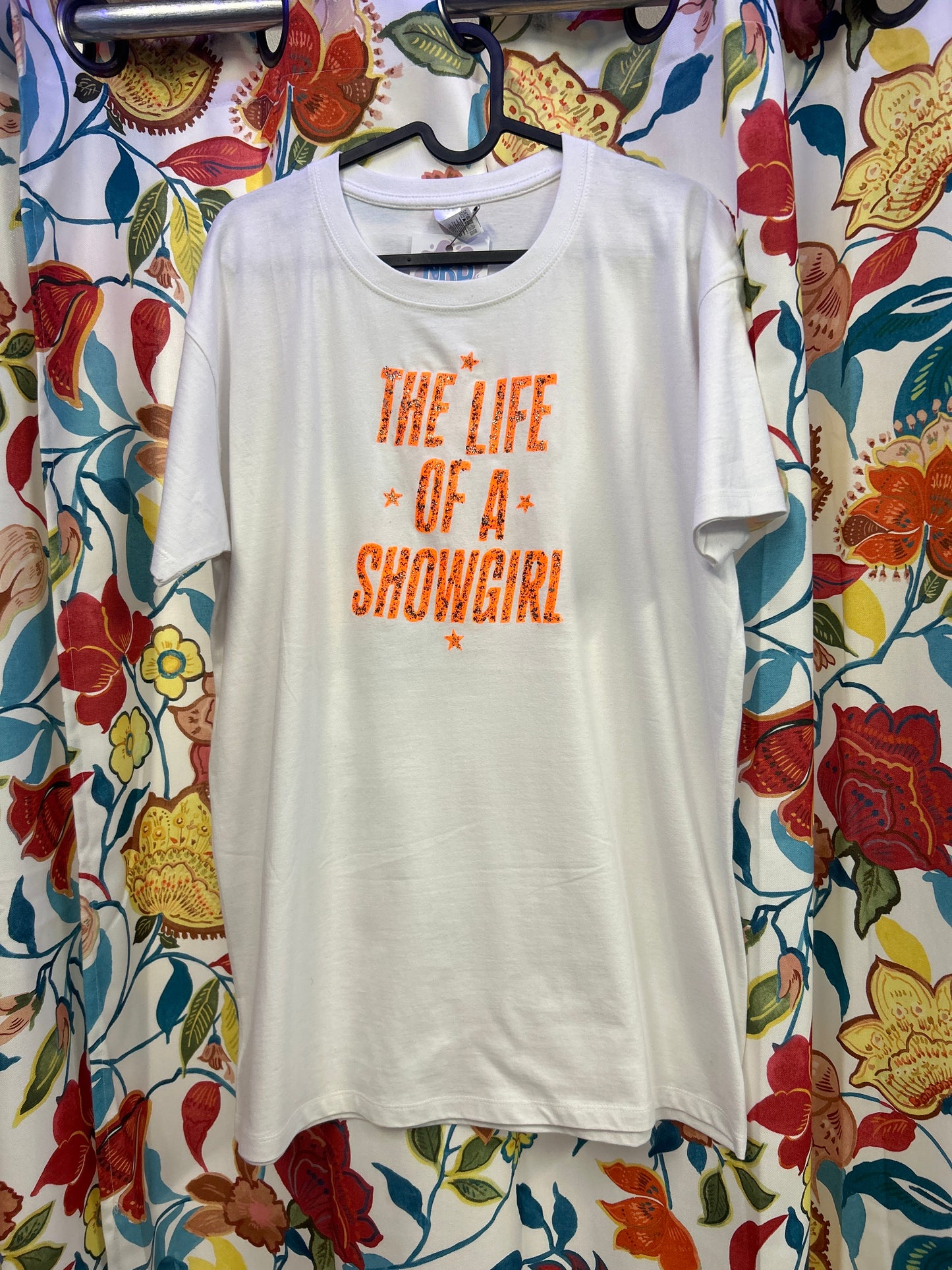 Taylor Swift 'The Life of a showgirl' White Handpainted T-shirt