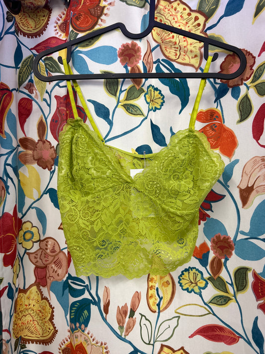 Y2k lace brat green top