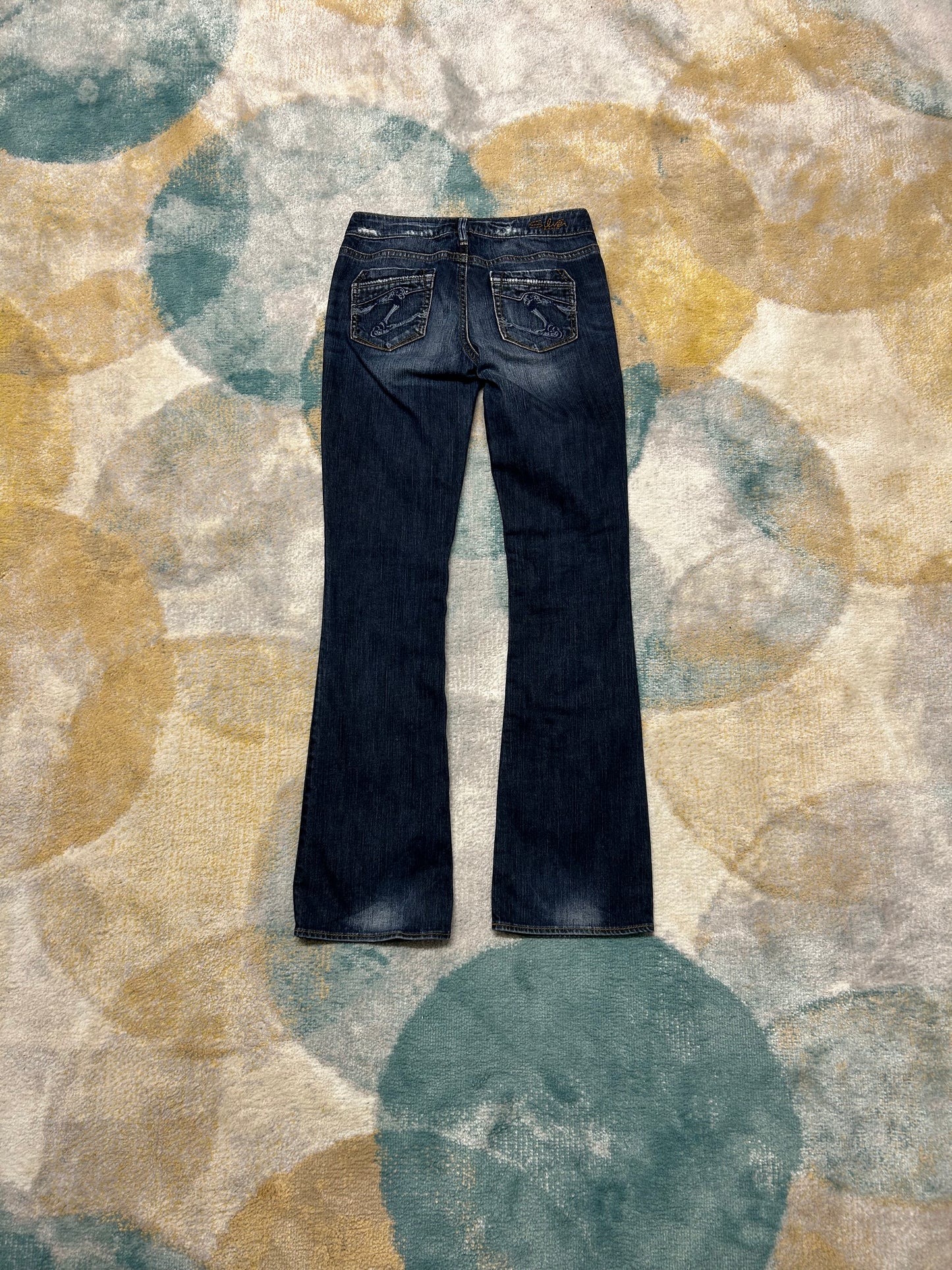 Dark denim y2k flare pants