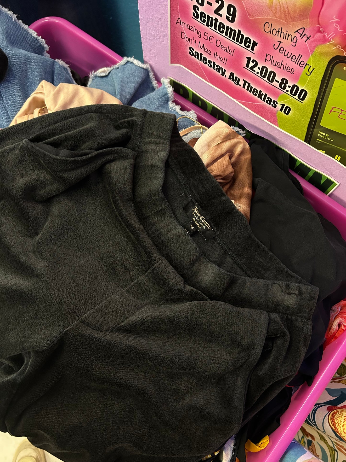 Juicy couture black velour pants