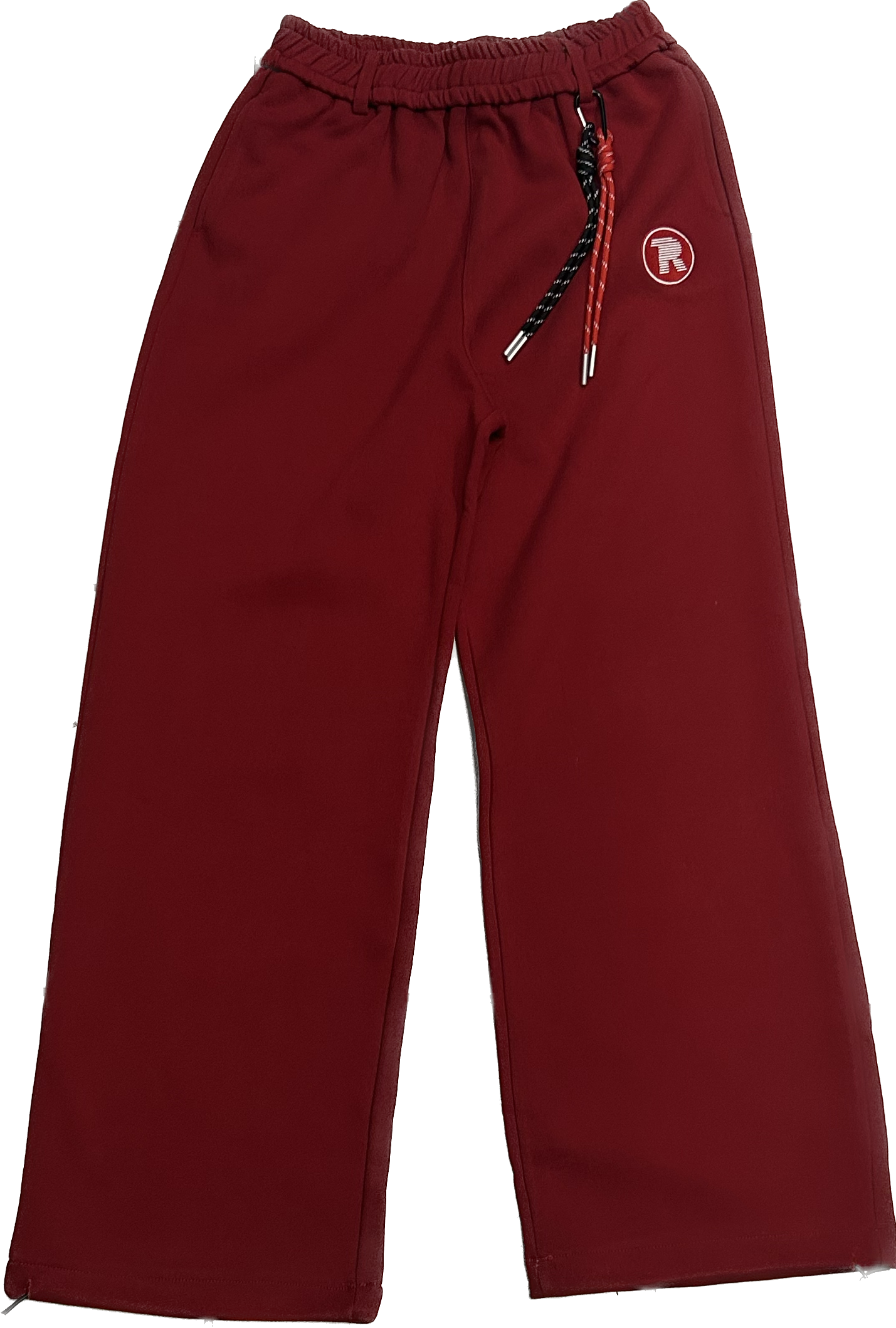 Burgundy Baggy Trackpants with Elastic Waistband