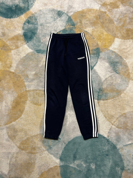 Adidas dark blue 3 stripe cotton trackpants