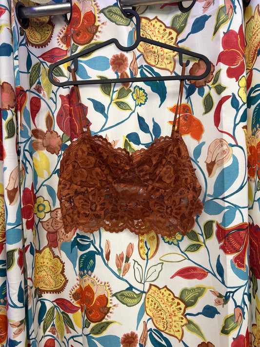 Y2k brown lace top