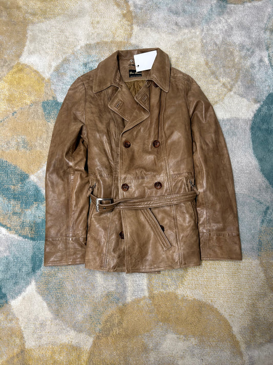Brown 100% leather coat