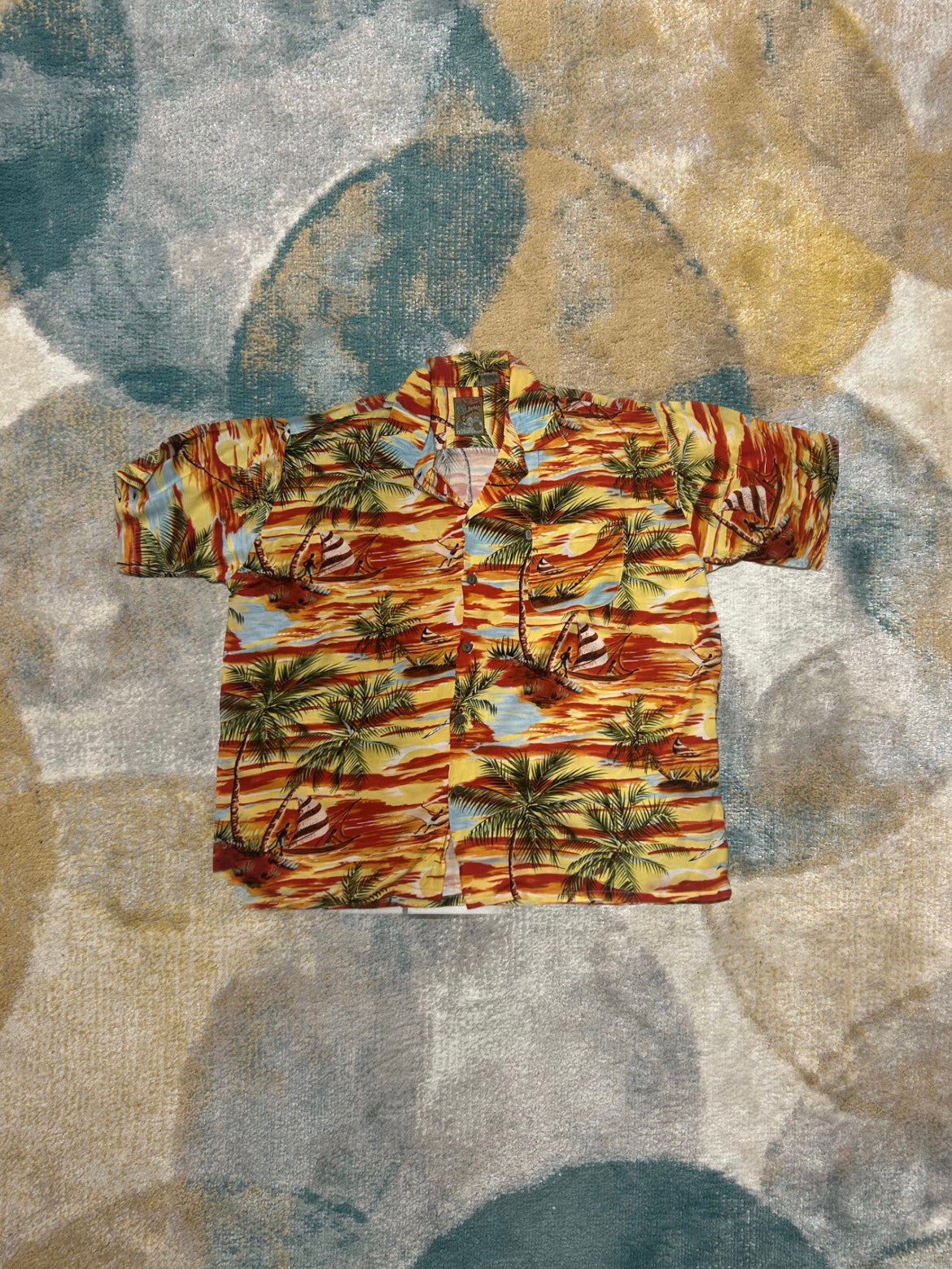 Red and Yellow Palmtree Summer Shirt