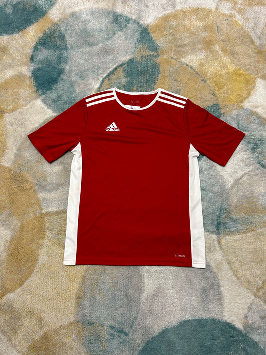 Adidas red and white football t-shirt