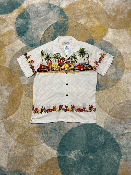 White vintage car and Palmtree Shirt