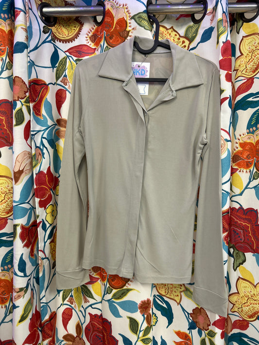 Y2k light beige long sleeve summer shirt