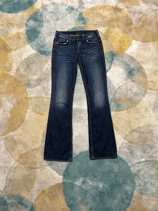 Dark denim y2k flare pants