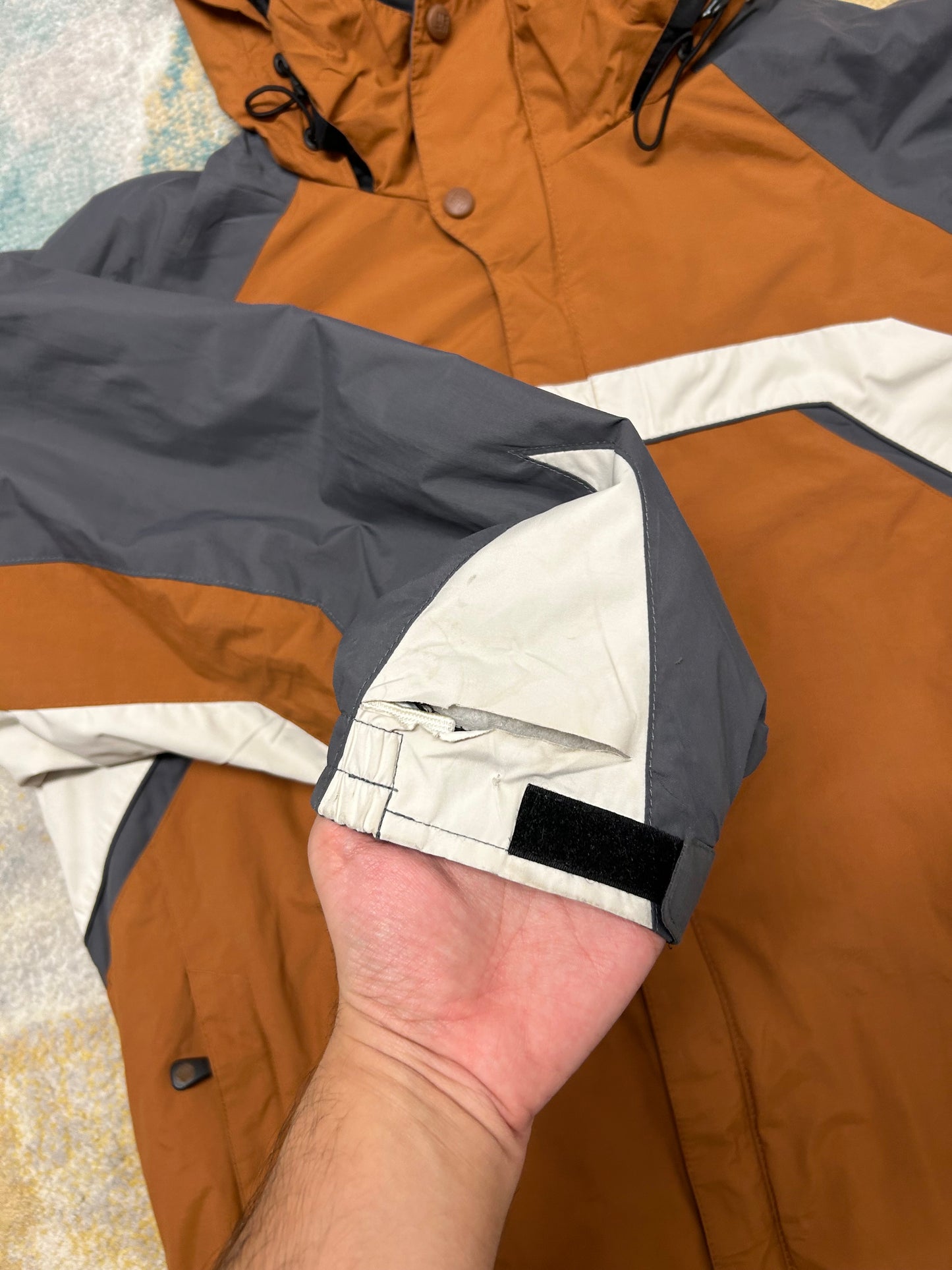 Columbia Orange Brown Heavy Waterproof 00's Jacket