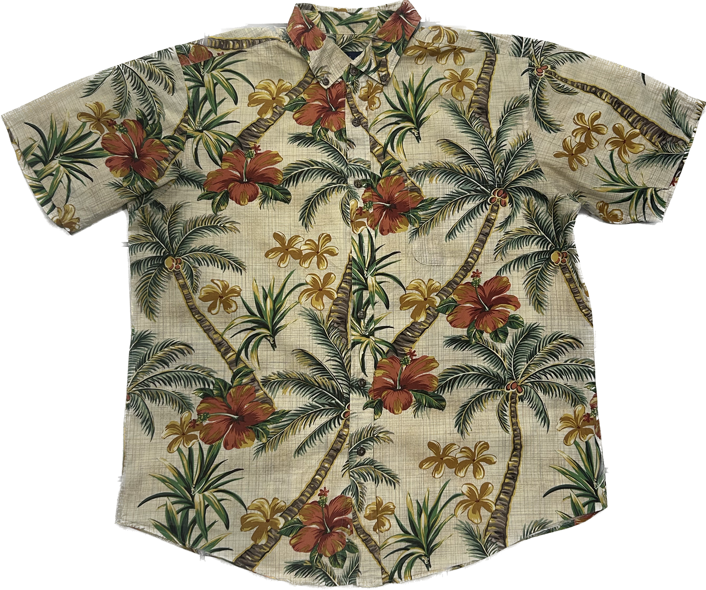 Beige Palmtree Hawaiian Summer Shirt