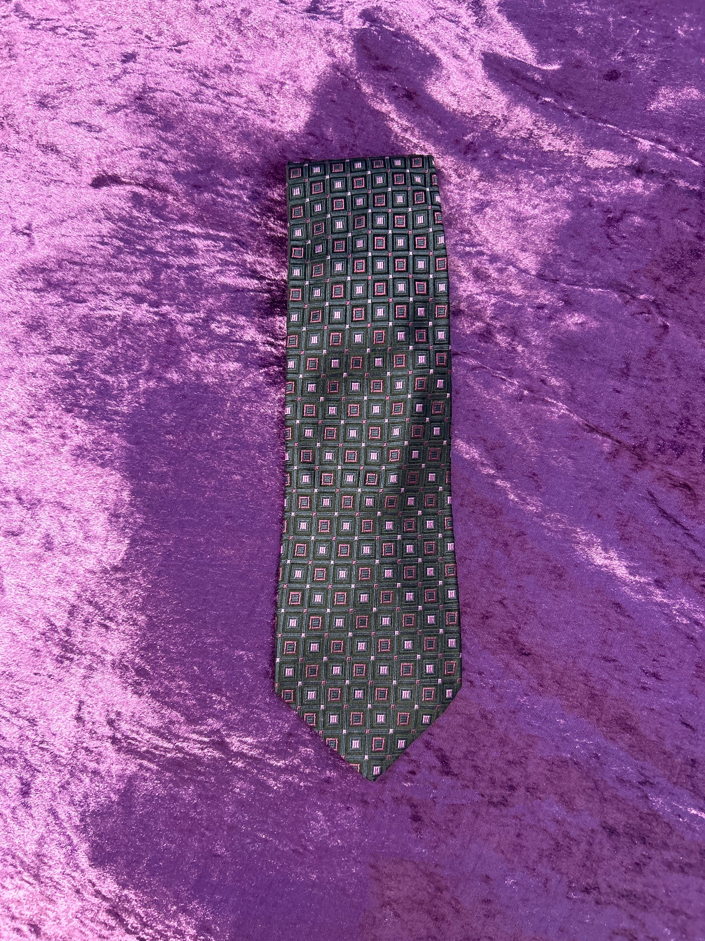 Purple Dark Blue Geometric Tie