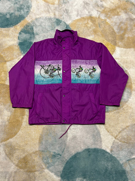 Purple bicycle windbreaker