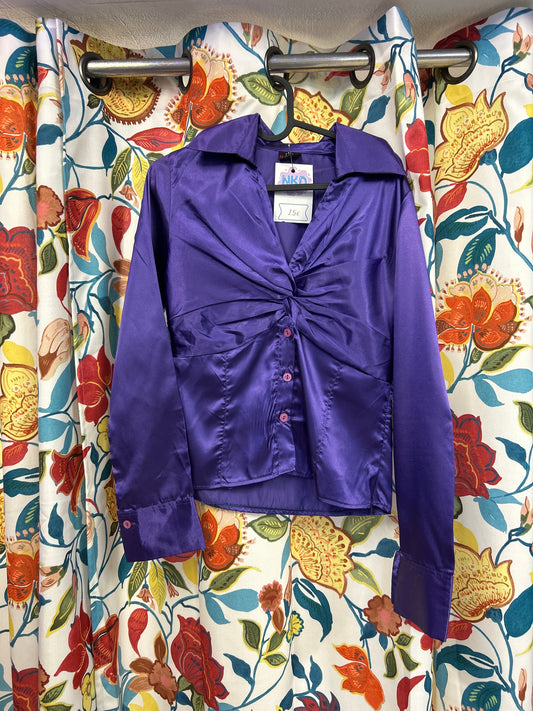 Y2k purple going out long sleeve shirt