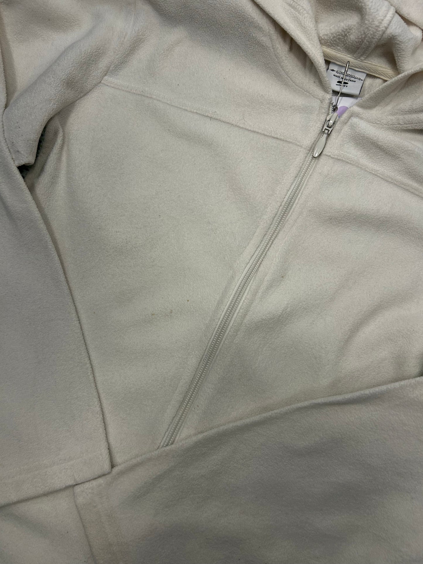 Columbia White Fleece Jacket with Wool Detailing