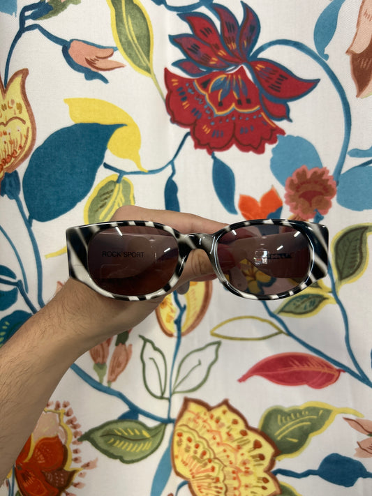 White and Black UV Protection Deadstock Italian Sunglasses