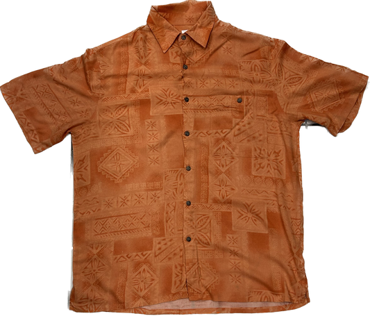 Orange Patterned Summer Shirt