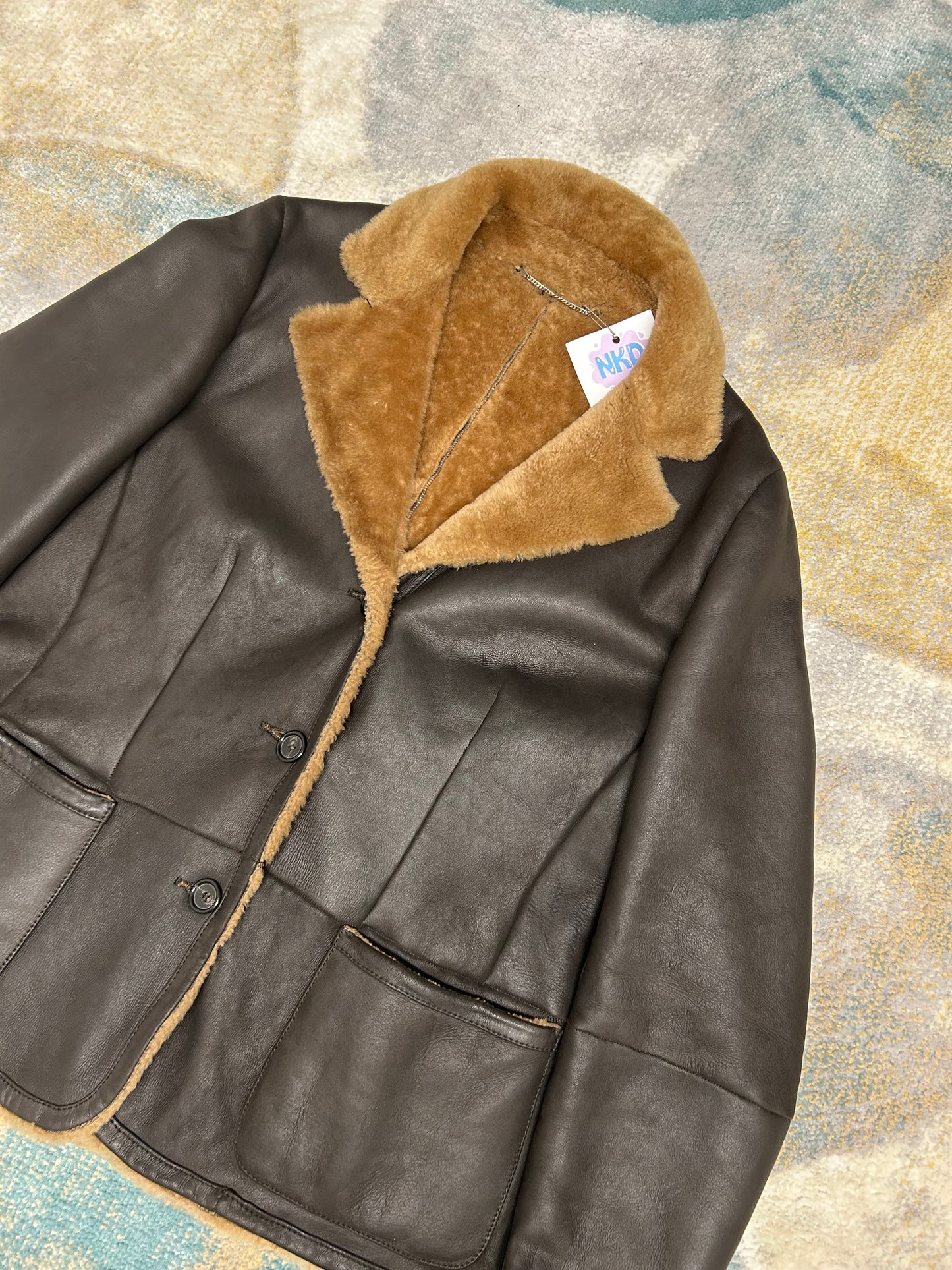 Dark brown 100% leather jacket with Fluffy lining