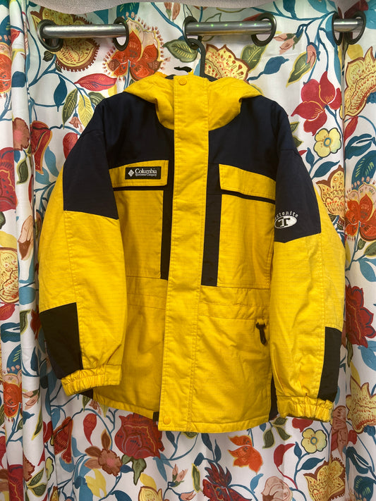 Columbia 90's yellow and dark blue heavy jacket