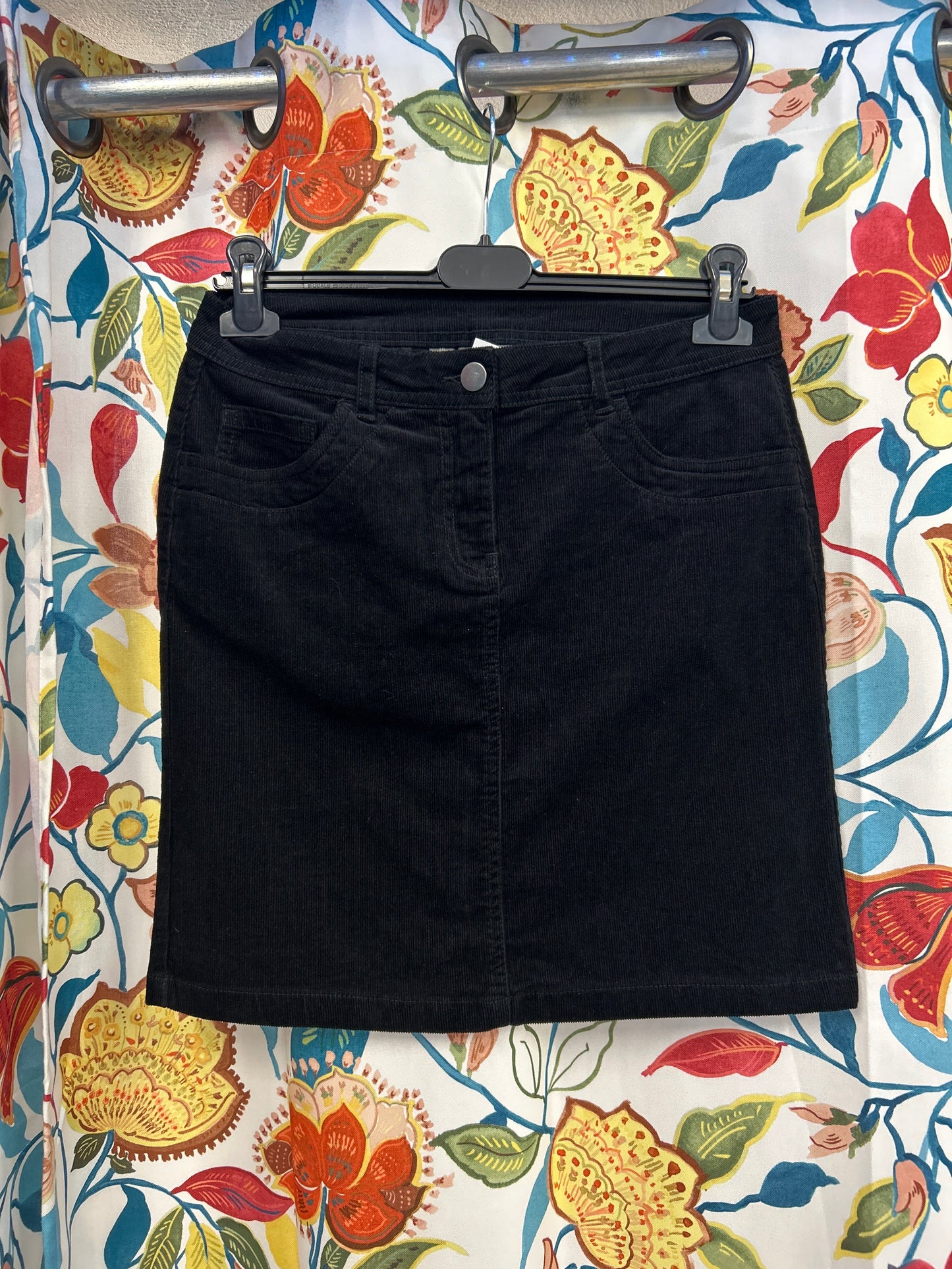 Y2K black courdoy skirt