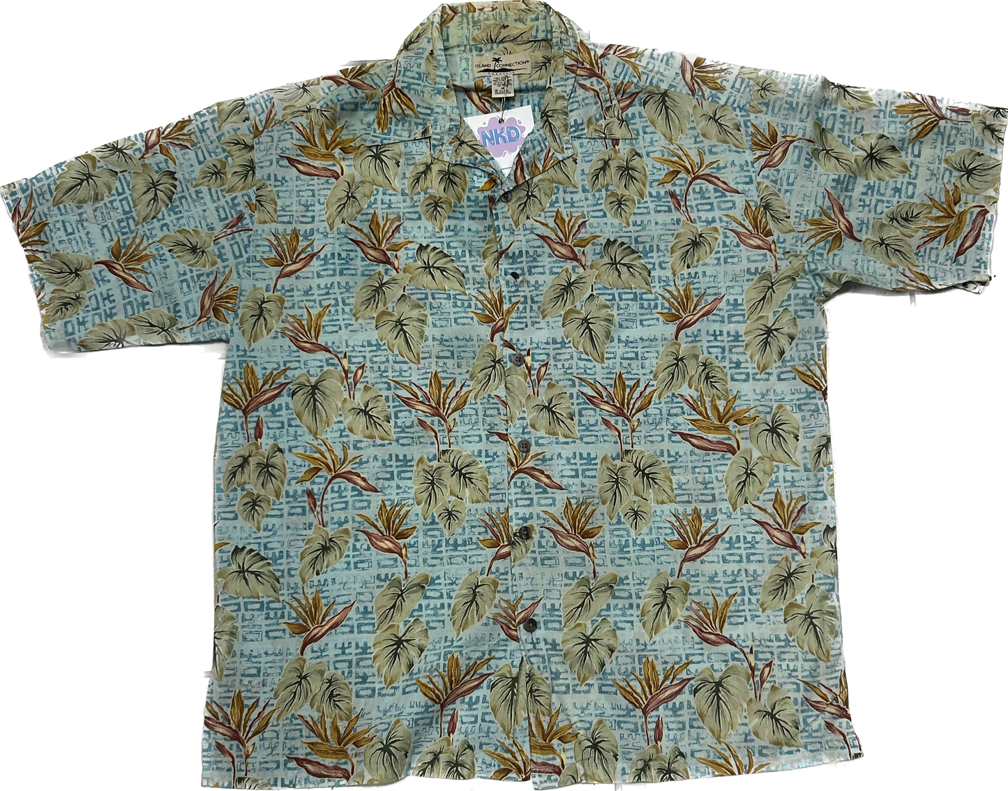 Teal Cotton Floral Summer Shirt