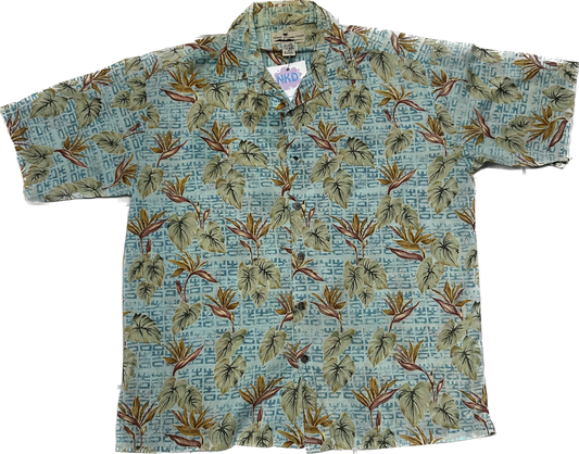 Teal Cotton Floral Summer Shirt