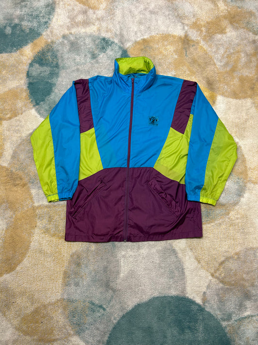 Purple blue and brat green windbreaker