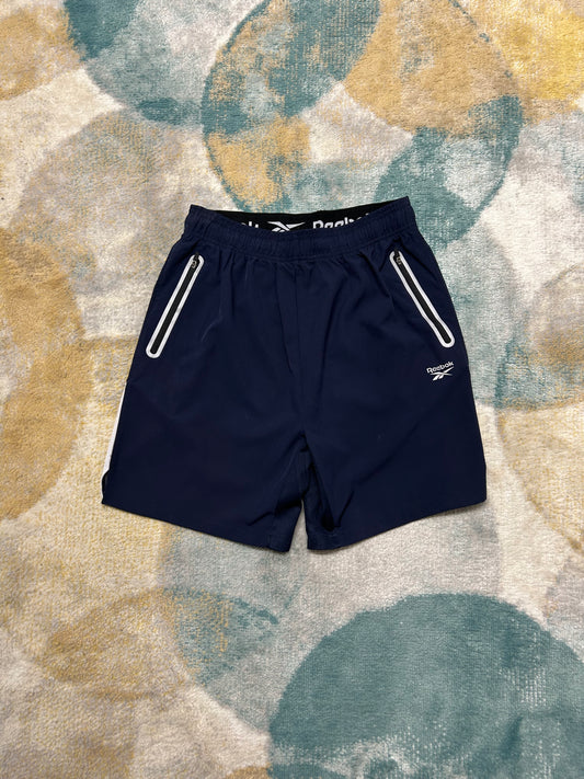Reebok dark blue and white short shorts