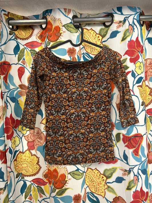 Y2k floral Cotton top
