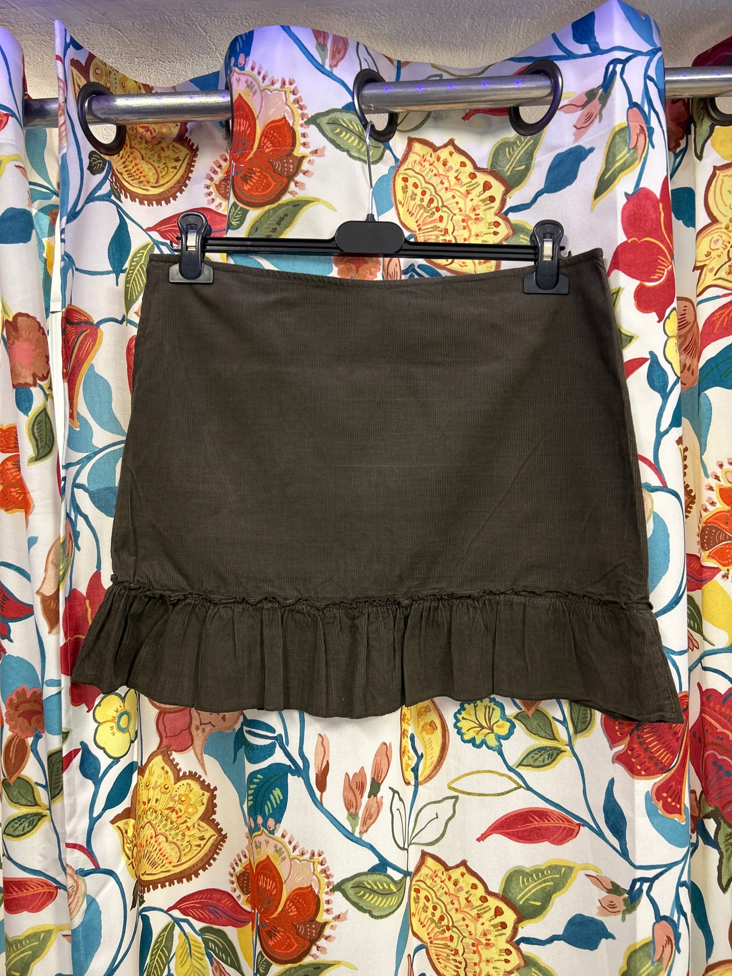 Y2k olive brown light Courdoy skirt