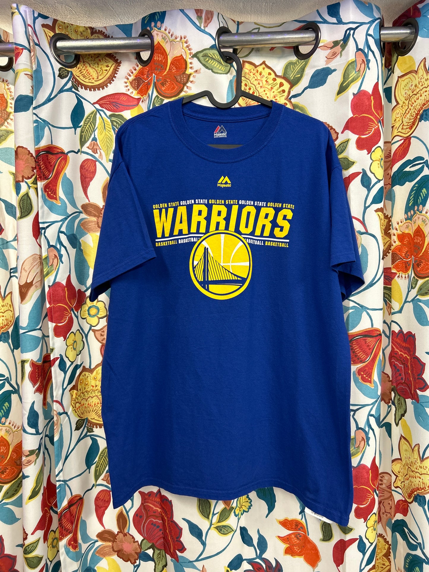 Majestic golden state warriors blue cotton T-shirt