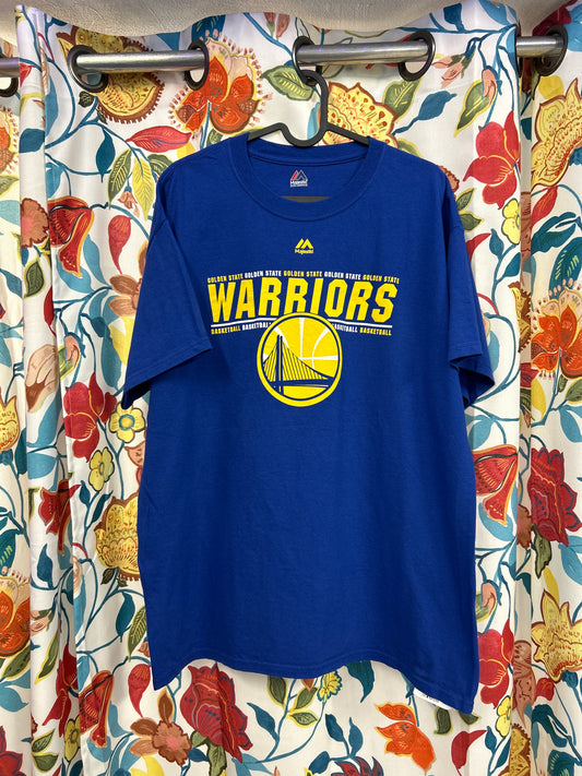 Majestic golden state warriors blue cotton T-shirt