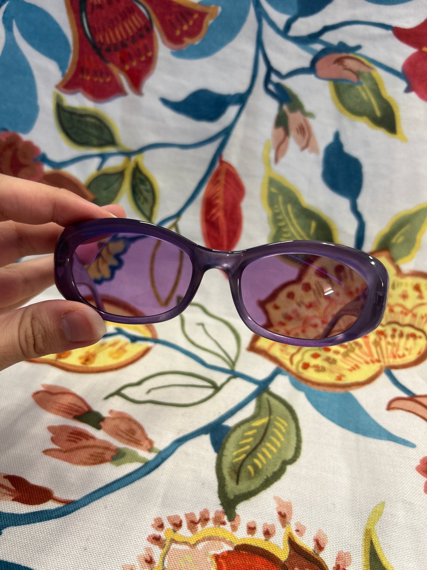 Purple y2k glasses with colored lens