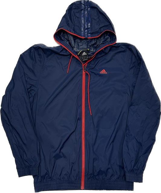 Adidas Dark Blue and Red Full Face Cover Waterproof Windbreaker