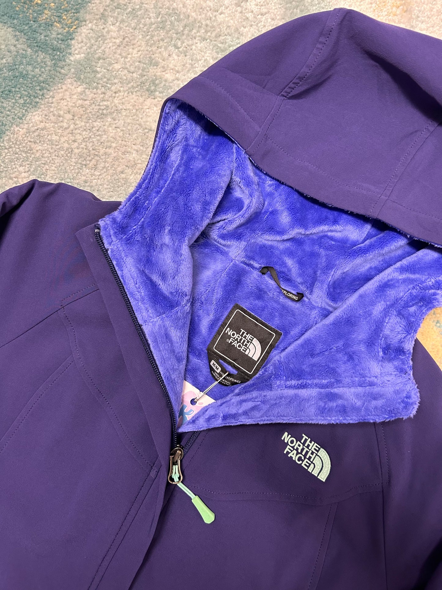 TheNorthFace Purple Heavy Jacket with Fleece Interior