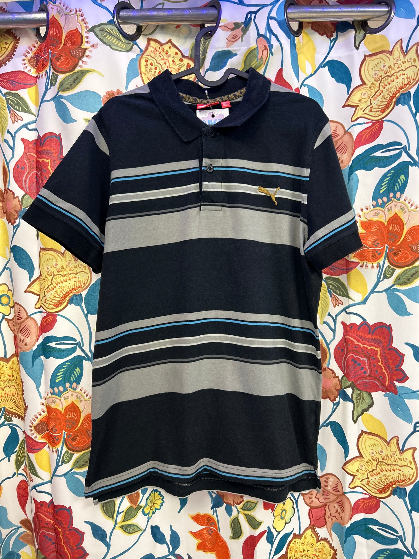 Puma retro cotton stripey polo shirt
