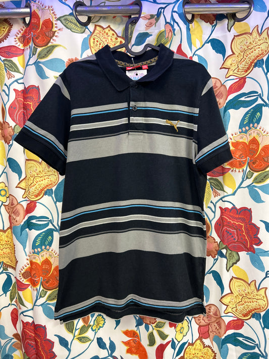 Puma retro cotton stripey polo shirt