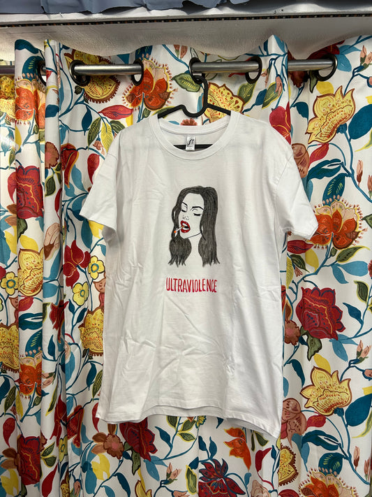 Ultraviolence red LDR portrait handmade t-shirt