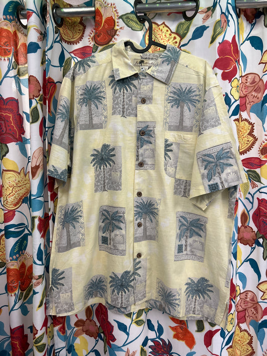 Yellow Palmtree Hawaiian shirt