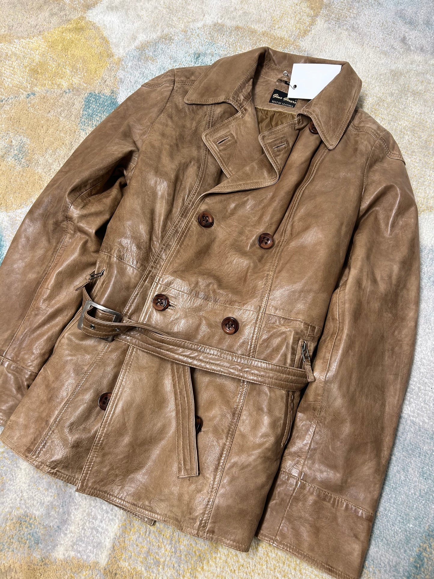 Brown 100% leather coat