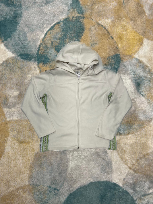 Columbia White Fleece Jacket with Wool Detailing