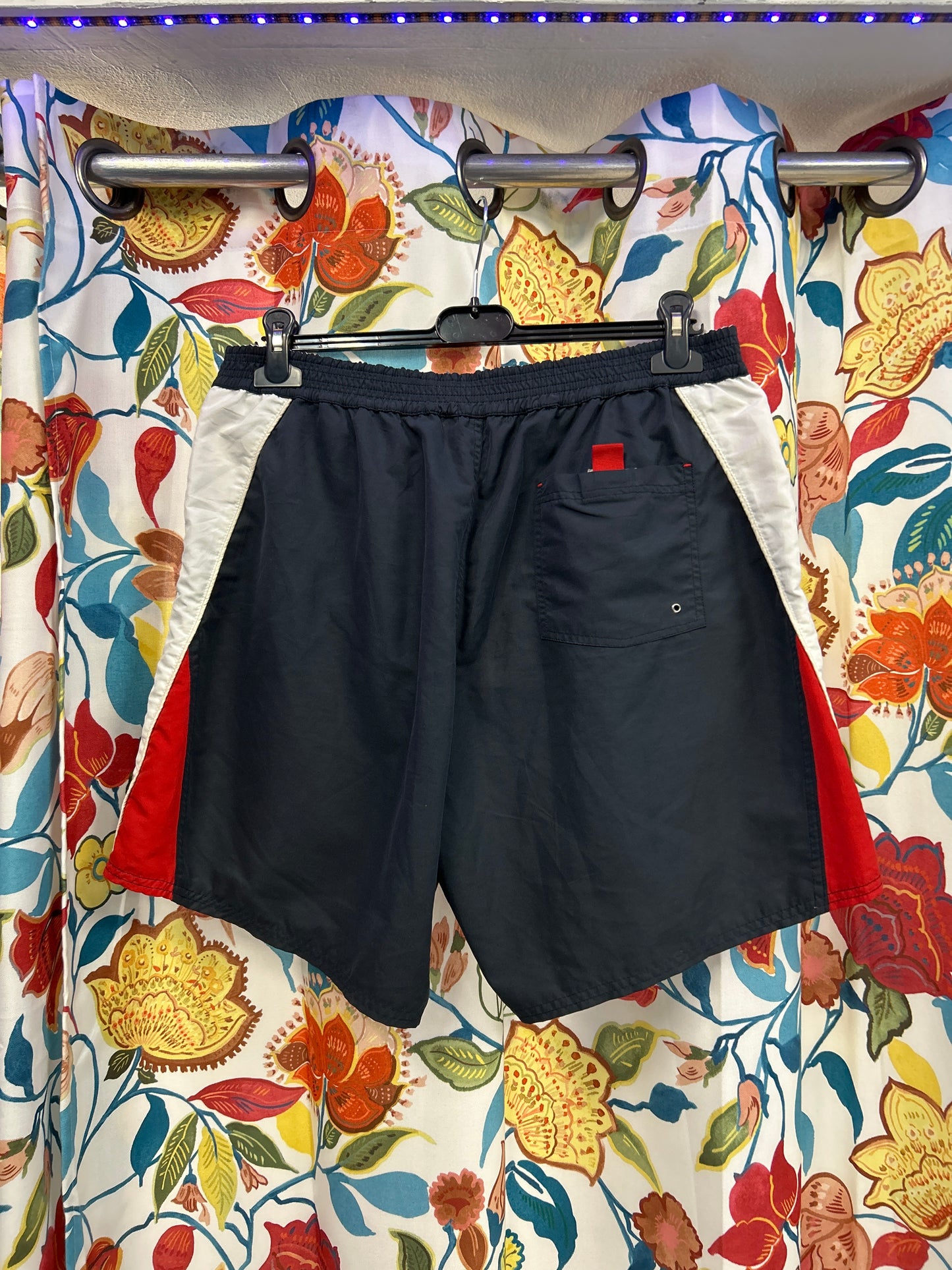 Fila dark blue, red and white swimming trunks