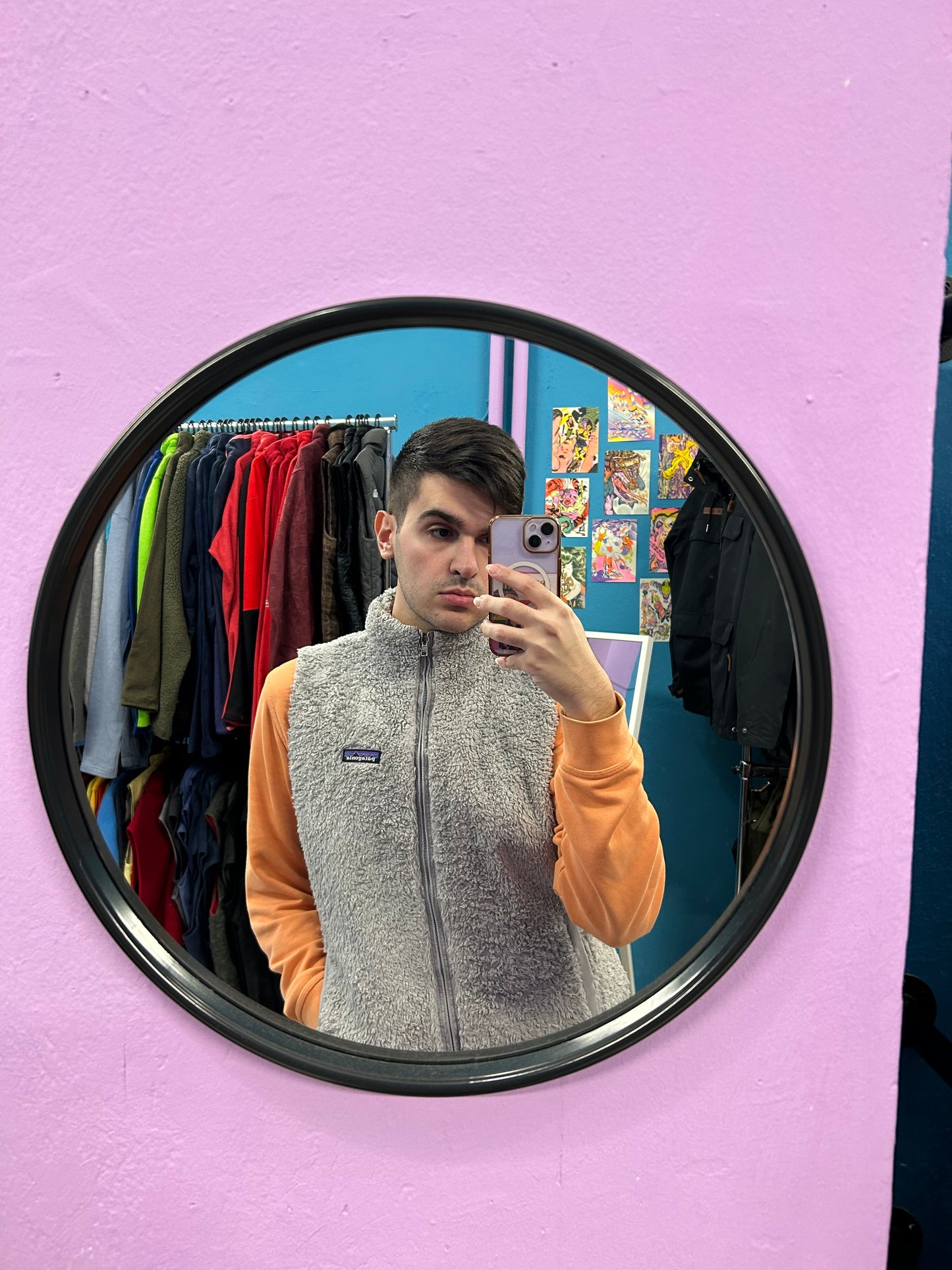 Patagonia Grey Fluffy Fleece Vest