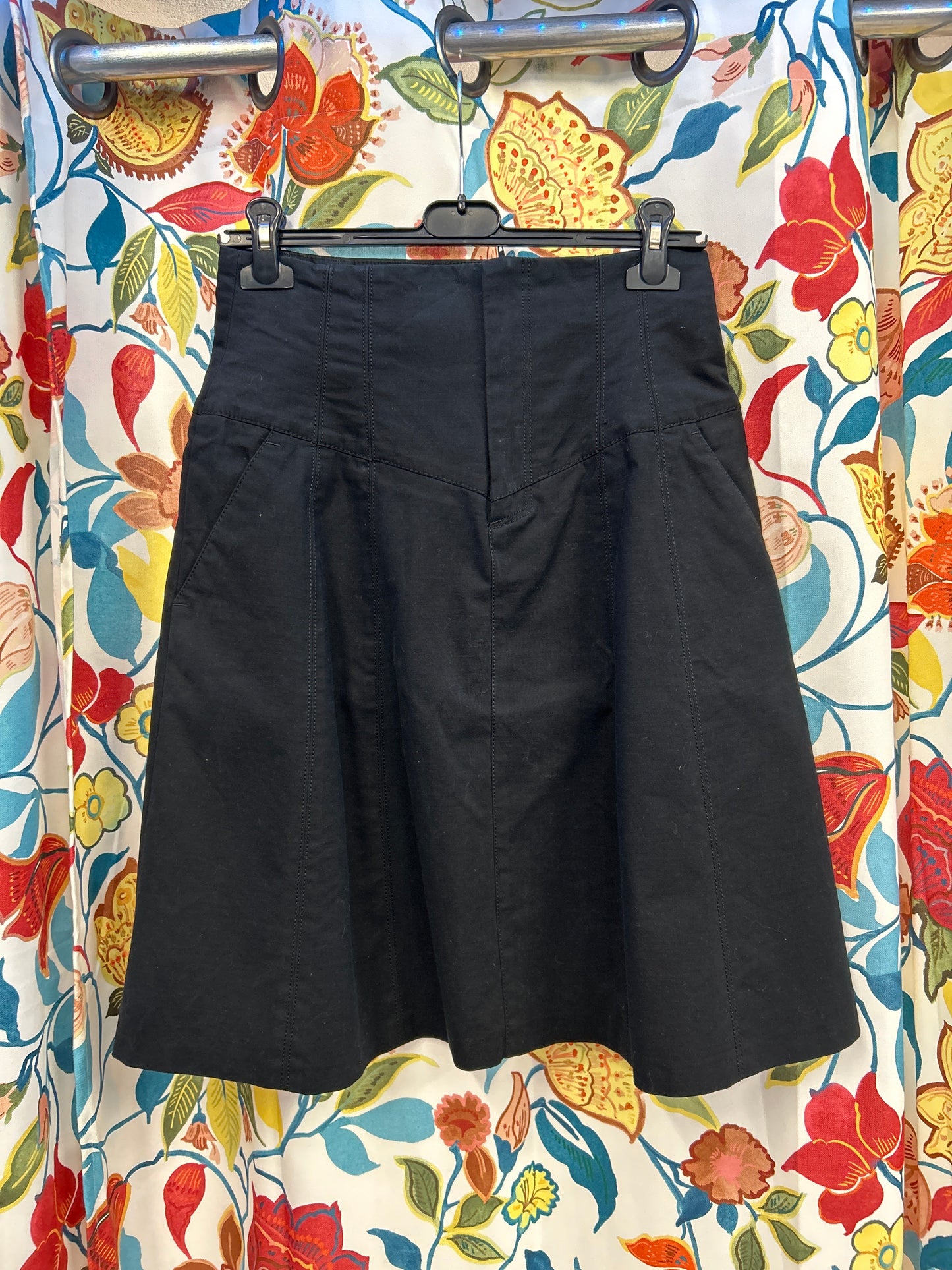 Y2K Zara black midi skirt