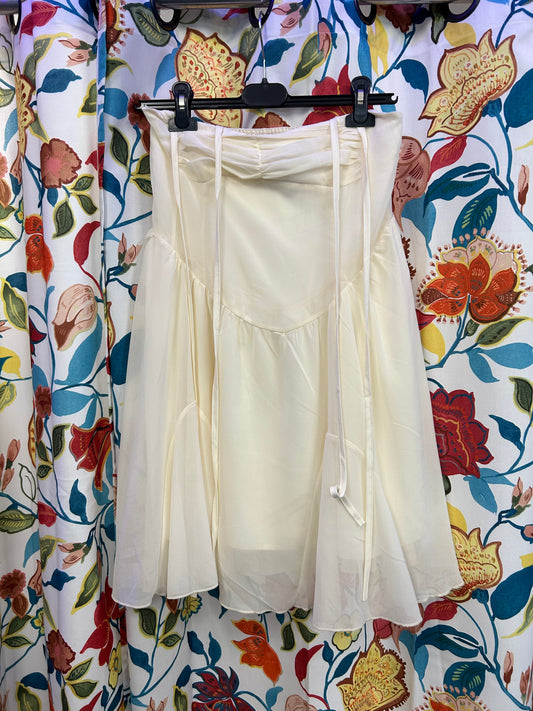 Y2k crem layered skirt