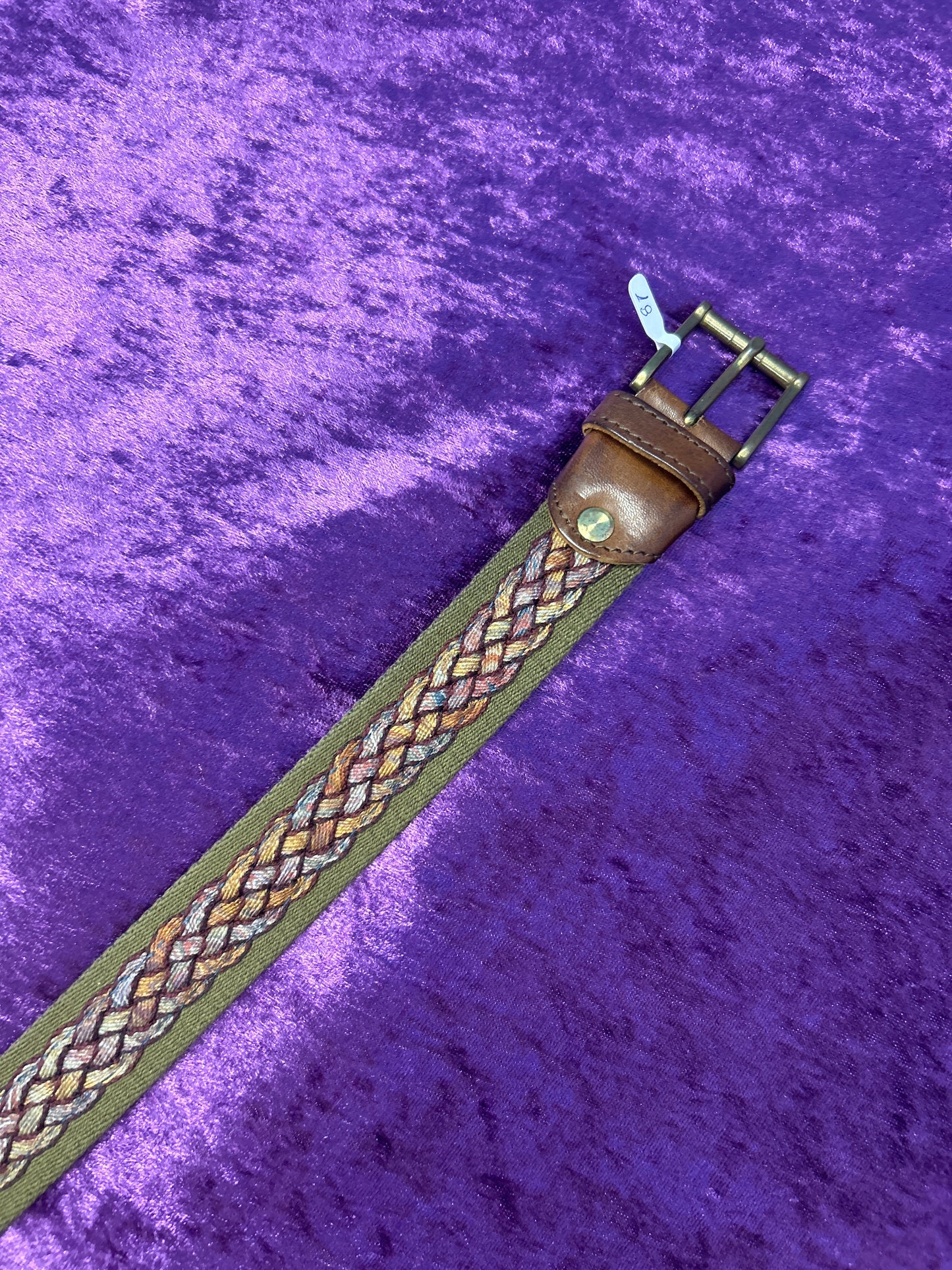 Green Braided Retro Belt